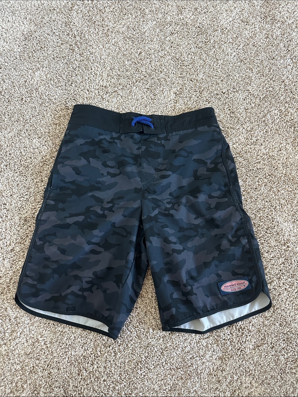 Vineyard Vines Boys Black & Charcoal Camo Swim Trunks